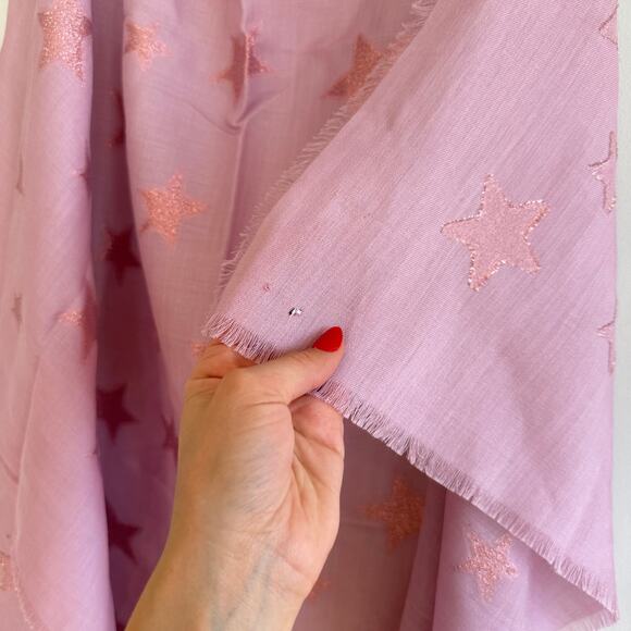 Coach Silk Wool Blend Metallic Stars Large Square Scarf OS - Picture 6 of 7